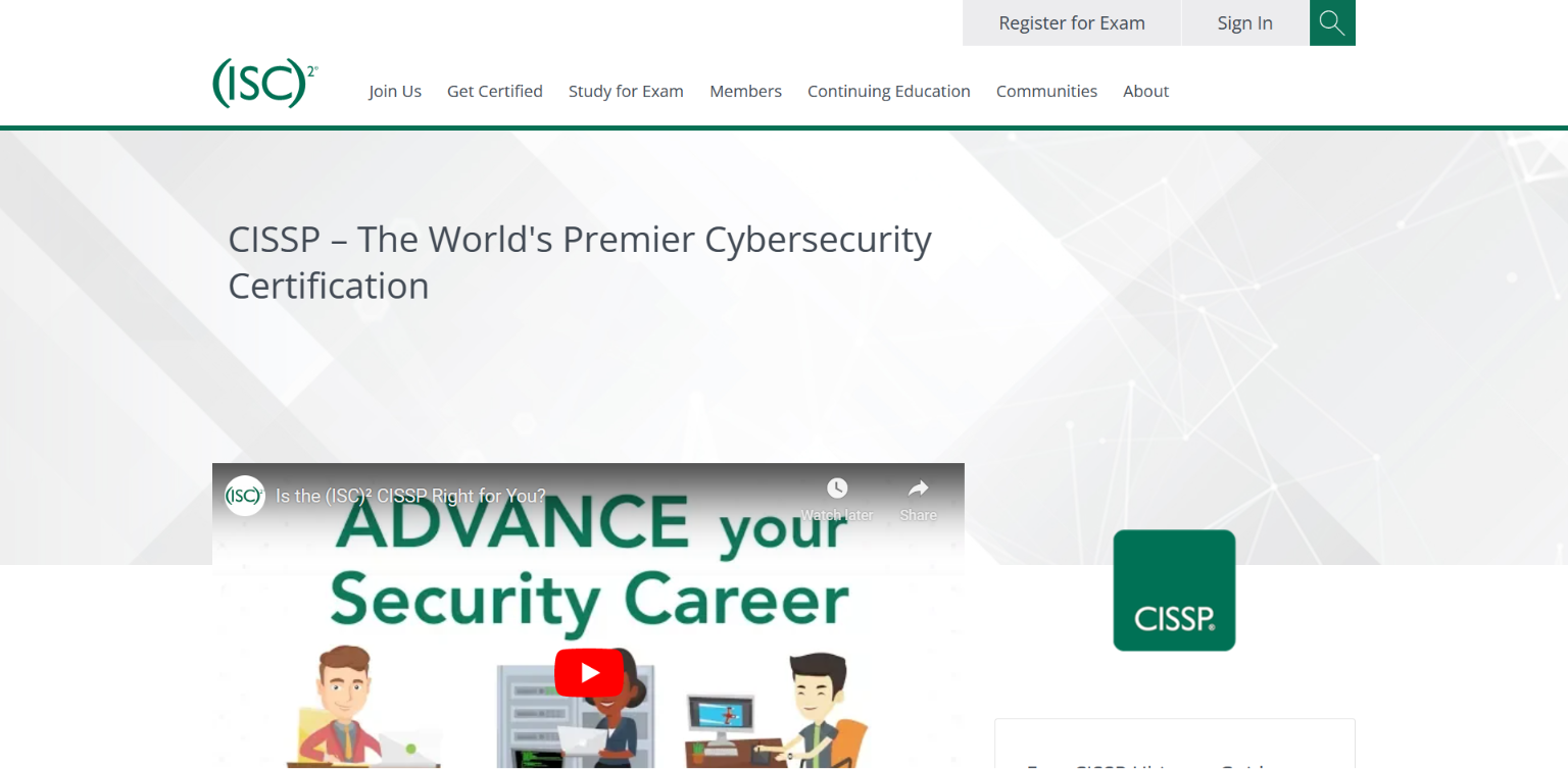 CISSP – The World’s Premier Cybersecurity Certification